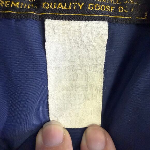 Rare Vintage Eddie Bauer Goose Down Hooded Puffer Coat 70s Navy Blue Size Small - Picture 7 of 7